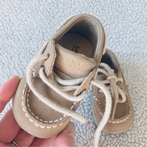 Sperry Baby Junior Leather Boat Shoes, Size 1 M - Picture 5 of 11